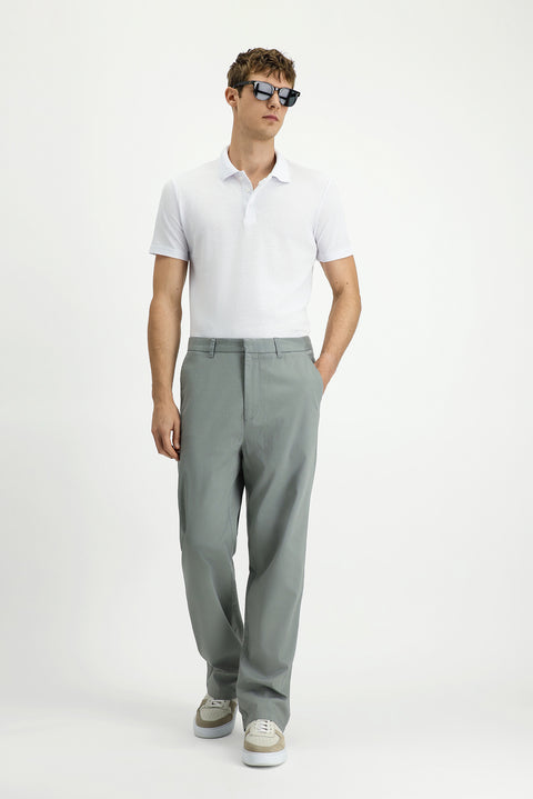 Açık Füme Regular Fit Standart Kesim Likralı Kanvas / Chino Pantolon
