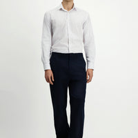 Koyu Lacivert Regular Fit Likralı Kanvas / Chino Pantolon