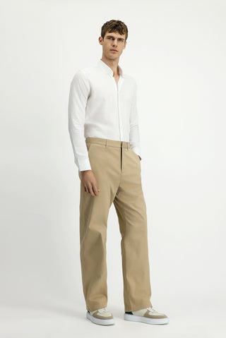 Açık Bej Regular Fit Standart Kesim Likralı Kanvas / Chino Pantolon