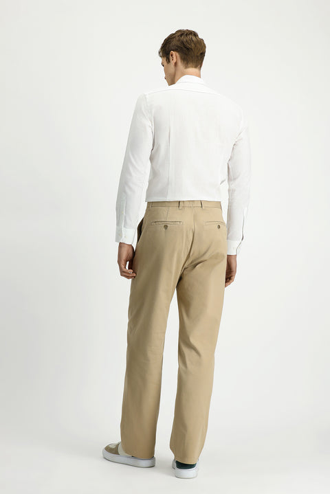 Açık Bej Regular Fit Standart Kesim Likralı Kanvas / Chino Pantolon