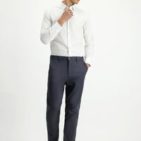 Koyu Füme Slim Fit Dar Kesim Beli Lastikli Likralı Kanvas / Chino Pantolon