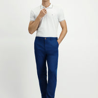 Mid-Wash Slim Fit Stretch Canvas / Chino Trousers with Elasticated Waist