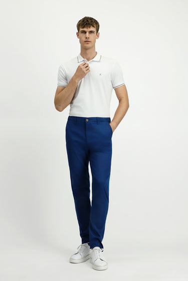 Orta Petrol Slim Fit Dar Kesim Beli Lastikli Likralı Kanvas / Chino Pantolon