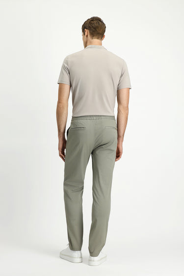 Açık Füme Slim Fit Dar Kesim Likralı Beli Lastikli İpli Pantolon