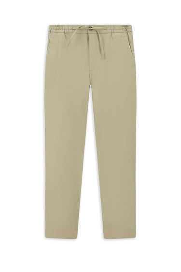 Açık Bej Slim Fit Dar Kesim Likralı Beli Lastikli İpli Pantolon