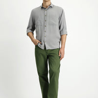 Orman Yeşili Relaxed Fit Rahat Kesim Likralı Kanvas / Chino Pantolon