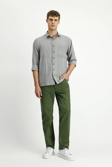 Orman Yeşili Relaxed Fit Rahat Kesim Likralı Kanvas / Chino Pantolon