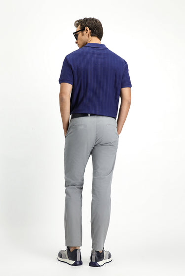 Orta Gri Regular Fit Likralı Kanvas / Chino Pantolon