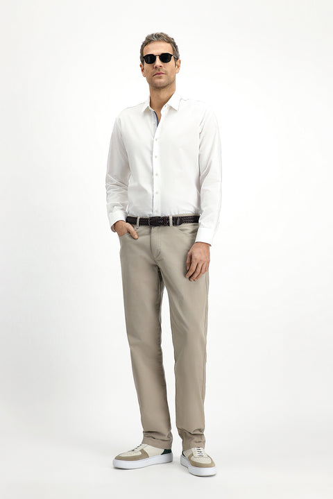 Açık Vizon 6 Drop Regular Fit Standart Kesim Likralı Kanvas / Chino Pantolon