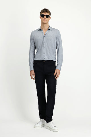 Siyah Slim Fit Dar Kesim Likralı Yandan Cepli Kanvas / Chino Pantolon