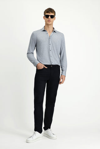 Siyah Slim Fit Dar Kesim Likralı Yandan Cepli Kanvas / Chino Pantolon