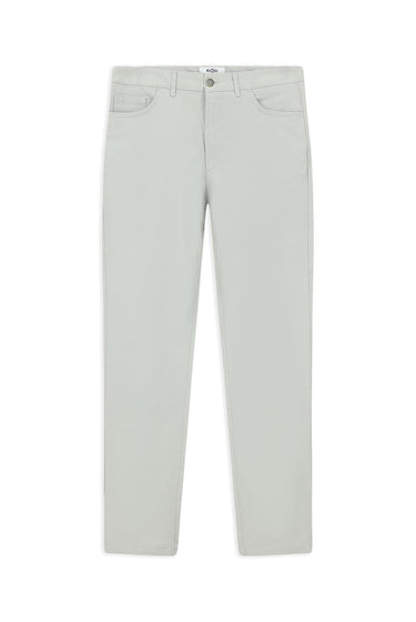 Açık Gri Slim Fit Dar Kesim Likralı Kanvas / Chino Pantolon