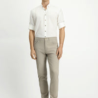 Açık Vizon Slim Fit Dar Kesim Likralı Kanvas / Chino Pantolon