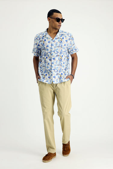 Açık Bej Regular Fit Likralı Beli Lastikli İpli Pileli Pantolon