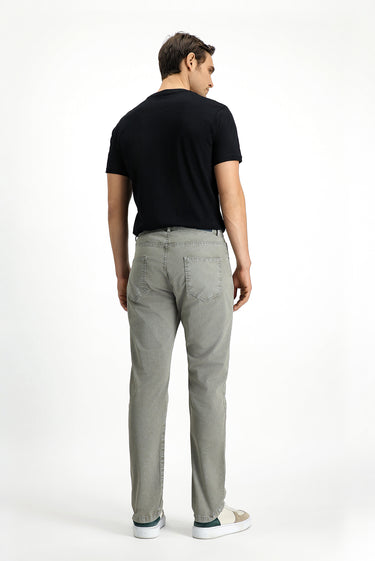 Asker Haki Regular Fit Likralı Kanvas / Chino Pantolon