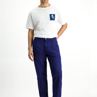 Orta Lacivert Regular Fit Likralı Kanvas / Chino Pantolon