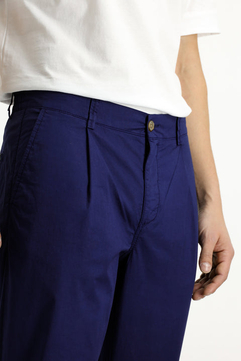 Orta Lacivert Regular Fit Standart Kesim Likralı Kanvas / Chino Pantolon
