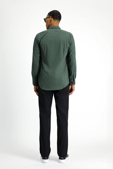 Siyah Regular Fit Likralı Kanvas / Chino Pantolon