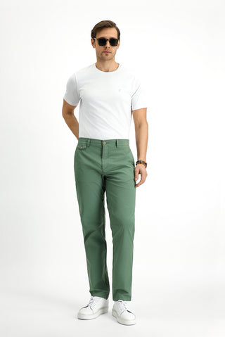 Orta Haki Regular Fit Standart Kesim Likralı Kanvas / Chino Pantolon