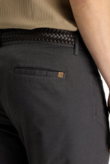 Orta Gri Slim Fit Dar Kesim Likralı Desenli Kanvas / Chino Pantolon