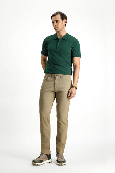 Orta Vizon Slim Fit Dar Kesim Likralı Desenli Kanvas / Chino Pantolon