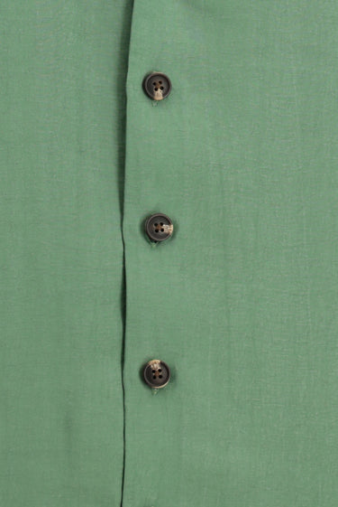 Orman Yeşili Uzun Kol Oversize Lyocell Karışımlı Gömlek