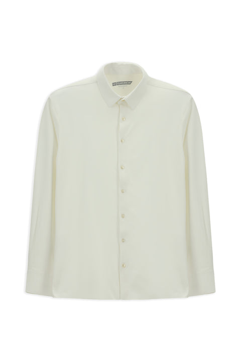 White Techno-Line Long Sleeve Regular Fit Lycra Stretch Shirt