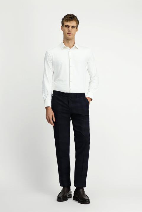 White Techno-Line Long Sleeve Regular Fit Lycra Stretch Shirt