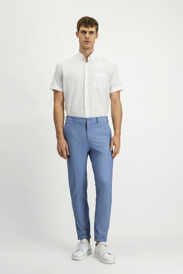 Beyaz Kısa Kol Regular Fit Düğmeli Yaka Pamuk Gömlek