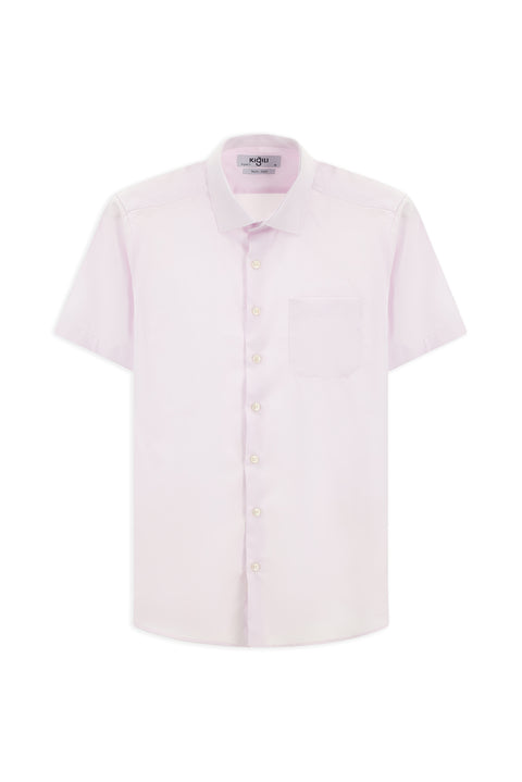 Dusty Pink Short Sleeve Regular Fit Cotton Non-Iron Shirt