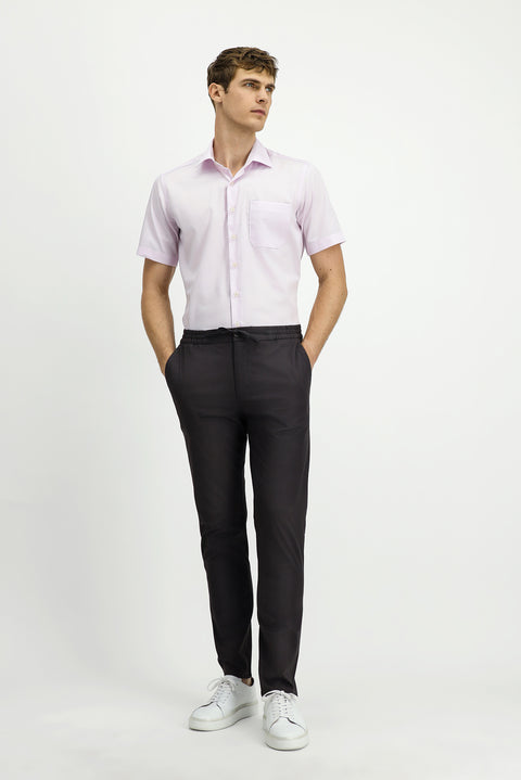 Dusty Pink Short Sleeve Regular Fit Cotton Non-Iron Shirt