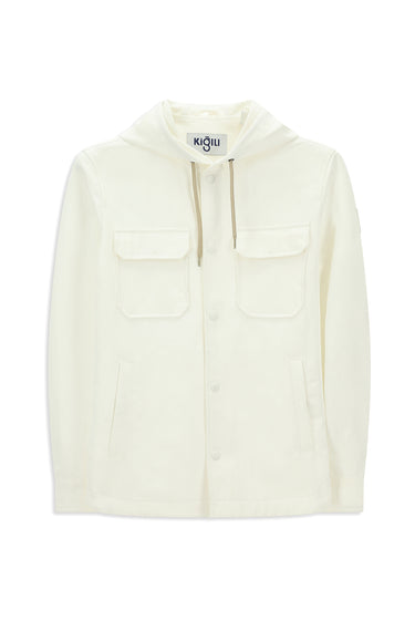 Beyaz Techno-Line Kapüşonlu Mevsimlik Spor Mont