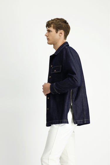 Koyu Lacivert Regular Fit Pamuk Gömlek Mont