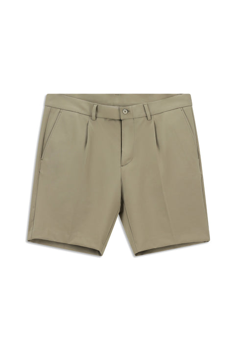 Medium Mink Super Slim Fit Extra Narrow Cut Techno-Line Lycra Pleated Shorts