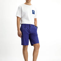 Mavi Regular Fit Pamuklu Pileli Bermuda Şort