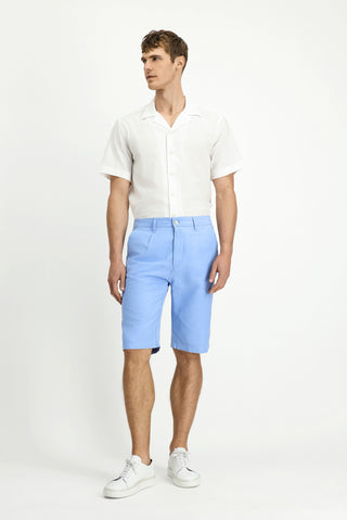 Mavi Relaxed Fit Rahat Kesim Beli Lastikli Pamuklu Bermuda Şort