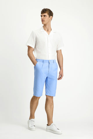 Mavi Relaxed Fit Rahat Kesim Beli Lastikli Pamuklu Bermuda Şort