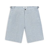 Mavi Relaxed Fit Rahat Kesim Tokalı Keten Bermuda Şort