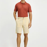 Krem Regular Fit Pamuklu Bermuda Şort