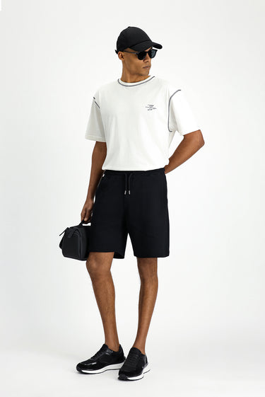 Siyah Pamuklu Spor Sweat Şort