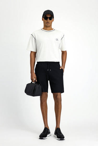 Siyah Pamuklu Spor Sweat Şort