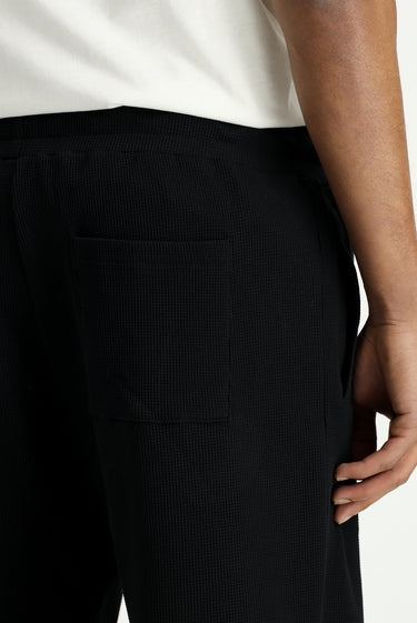 Siyah Pamuklu Spor Sweat Şort