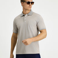 Orta Kahve Regular Fit Pamuklu Desenli Cepli Polo Yaka Tişört