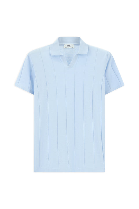 Mavi Regular Fit Pamuklu Desenli Polo Yaka Örme Tişört