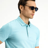 Mint Yeşili Slim Fit Dar Kesim Pamuklu Polo Yaka Tişört