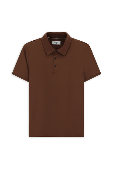 Taba Slim Fit Dar Kesim Likralı Polo Yaka Tişört