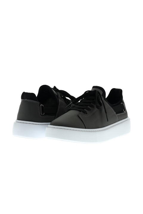 Orta Gri Techno-Line Sneaker Deri Ayakkabı