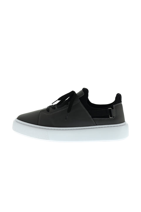 Orta Gri Techno-Line Sneaker Deri Ayakkabı
