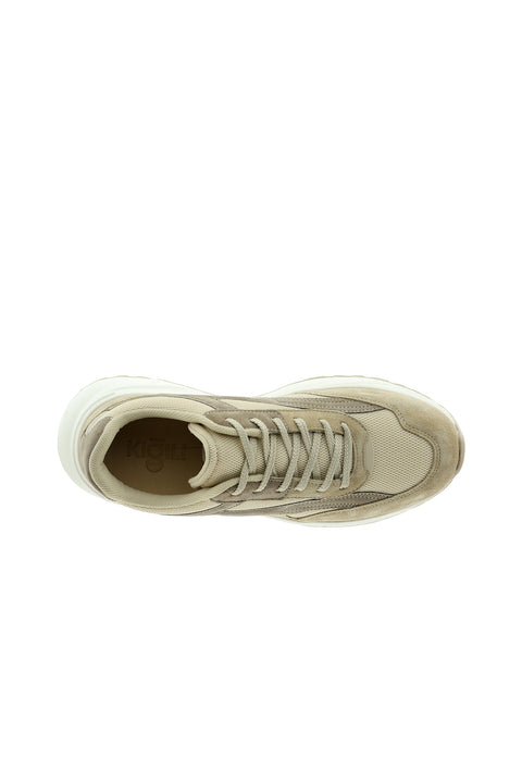 Orta Bej Süet Deri Günlük Nefes Alabilen Spor Ayakkabı Sneaker