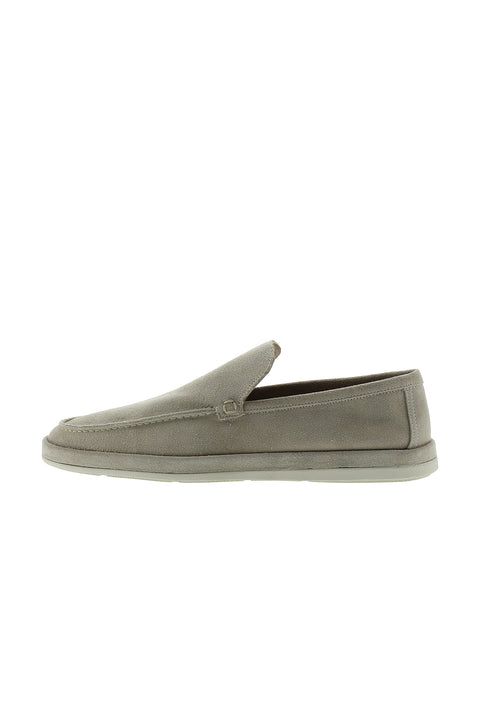 Medium Grey Suede Casual Loafer Leather Shoes